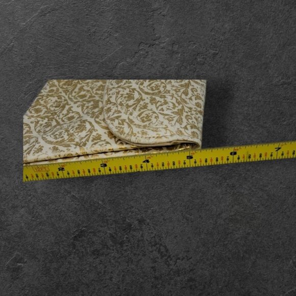 MCM Vintage Embossed Gold & White Leather Clutch Evening Bag - Picture 9 of 11